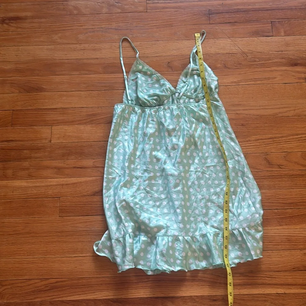 Y2K Victoria’s Secret Angels Polka Dot Mint Baby Doll Chemise Nightgown